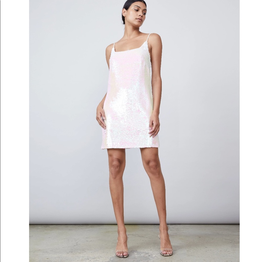 Allen Schwartz White Sequin Mini Dress